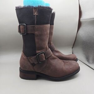 UGG Mid Shaft Boot - OREGON Stout Buckle/Zip‎ - US Women's 8 Brown